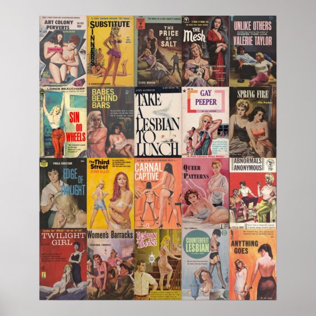 Poster Collage vintage Lesbian Pulp Fiction (Devant)