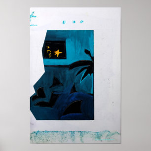 Poster Collages Bruyants Livre de l'artiste Salle bleue 2