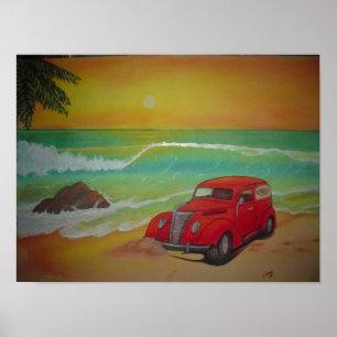 POSTER COLLÉ DANS LE SABLE