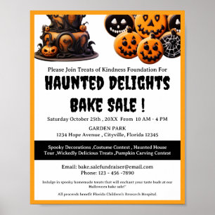 Poster Collecte de fonds éffrayante Halloween Bake Sale