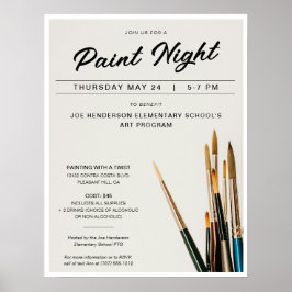 Poster Collecte de fonds pour la nuit de peinture