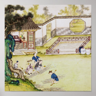 Poster Collecte du bambou pour faire le papier