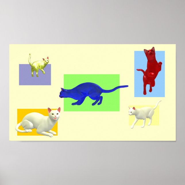 Poster Collection de chats Abstraits (Devant)