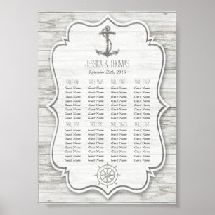 Poster Collection de mariage de plage en bois blanchi à l