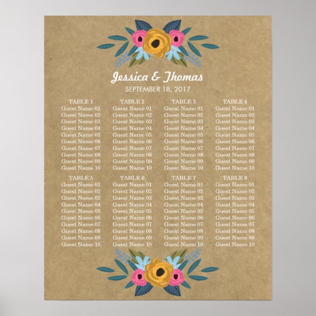 Poster Collection de Mariages de couronnes florales Kraft (Devant)