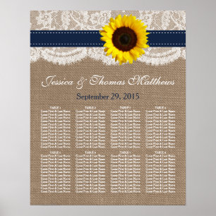 Poster Collection de Mariages de tournesol rustique - Mar