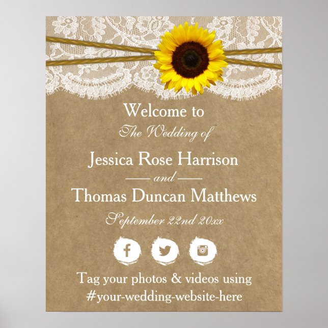 Poster Collection de Mariages Kraft, dentelle et tourneso (Devant)