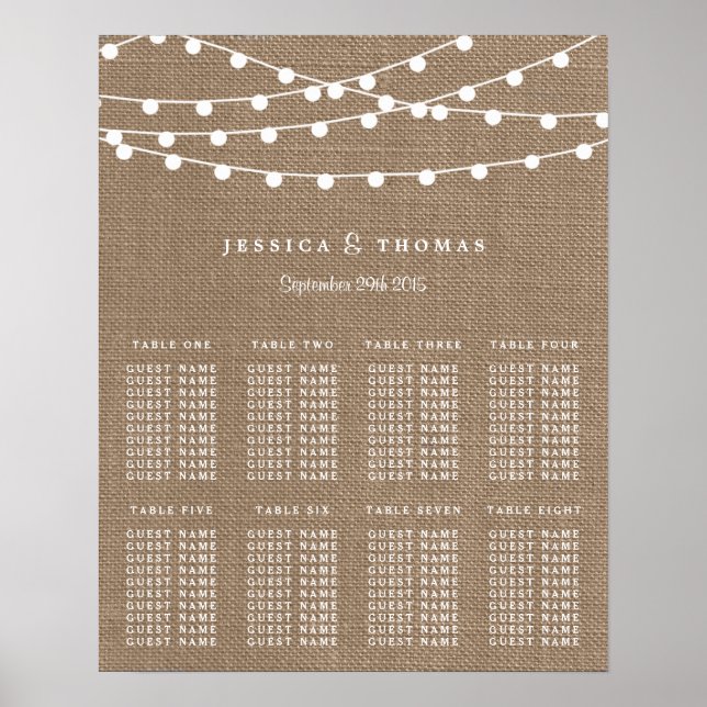 Poster Collection de Mariages Rustic Burlap (Devant)