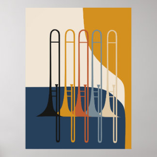 Poster Collection de Trombones | Milieu du XXe siècle Mod