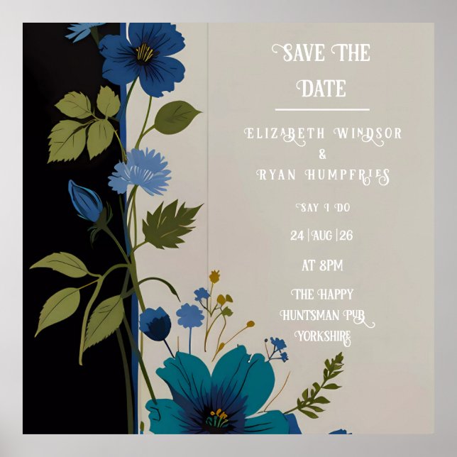 Poster Collection d'invitations florales mariages (Devant)