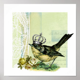 Poster Collection d'oiseaux de la Reine vintage Imprimer