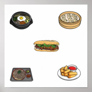 Poster Collection gastronomique asiatique