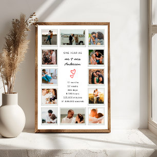 Poster Collection photo personnalisée du 1er anniversaire