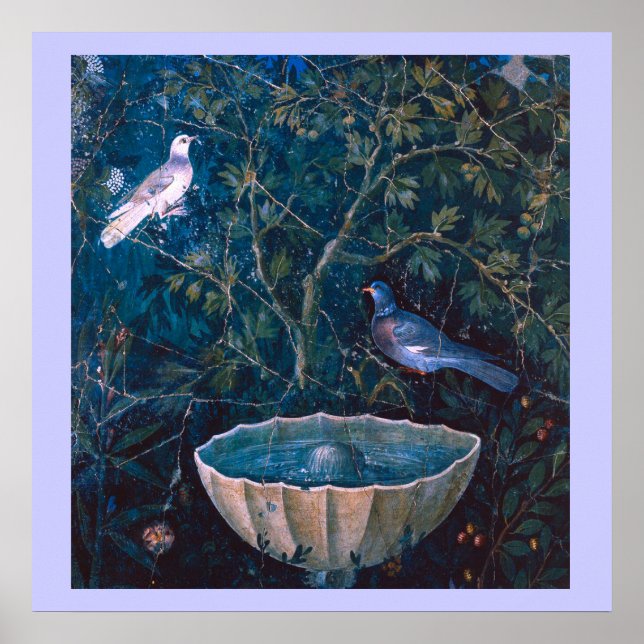 POSTER COLLECTION POMPEI / COLOMBES DANS LE JARDIN (Devant)
