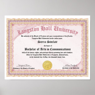 Poster Collège d'honneur ou diplôme universitaire de répl
