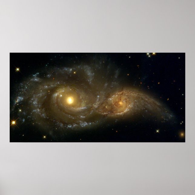 Poster Colliding Galaxies NGC 2207 IC 2163 par le Hubble (Devant)