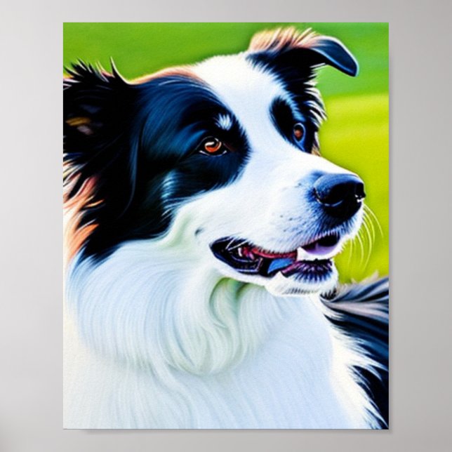 Poster Collie frontière mignonne (Devant)