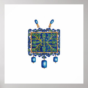 Poster Collier bleu