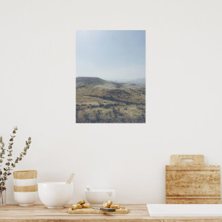 Poster Collines de l'Oregon peintes de couleur douce vint