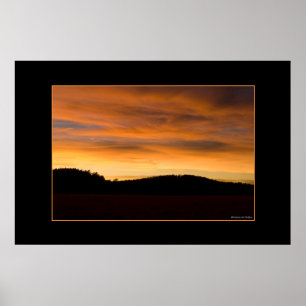 Poster Collines Des Prairies Au Coucher Du Soleil
