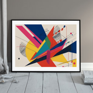 Poster Collision vectorielle - Une composition rétro-futu