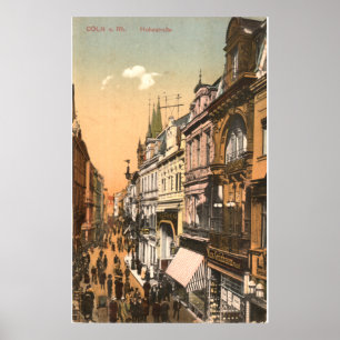 Poster Cöln au Rhin - Cologne - haute route