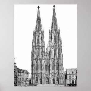 Poster Cologne cathedral en 1911 - cathédrale de Cologne