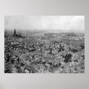 Poster Cologne devastated - WW2 détruit de Cologne en