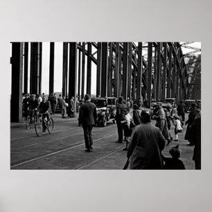 Poster Cologne en 1930 - Hohenzollernbrücke - Cologne