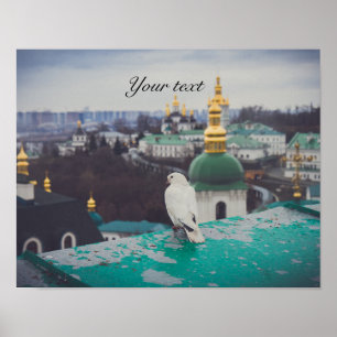 Poster Colombe blanche dans un monastère orthodoxe à Kiev