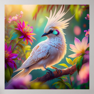 Poster Colombe fantaisiste à plumage juvénile crêté