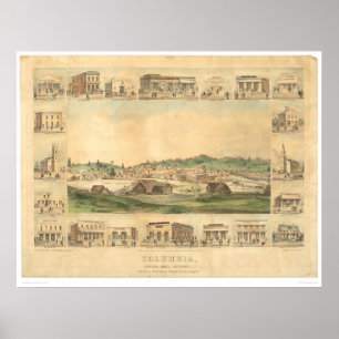 Poster Colombie, carte panoramique 1855 (0441A) de CA