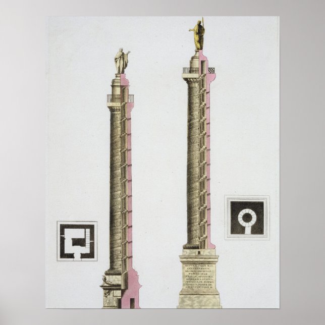 Poster Colonne de Trajan, Rome, du Costume Ancien et (Devant)