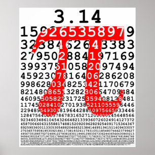 Poster Colonnes d'origine numéro pi jour symbole mathémat