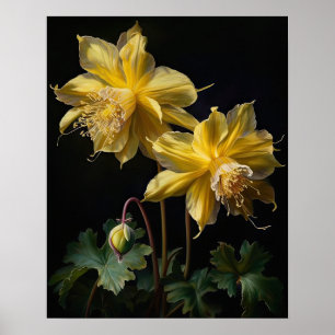 Poster Colonnette jaune Fleurs d'art Imprimer l'affiche