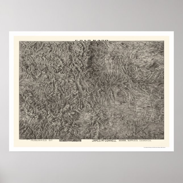 Poster Colorado Carte topographique 1894 (Devant)