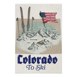 Poster Colorado pour skier