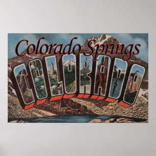 Poster Colorado Springs, Colorado - Scènes de grandes let