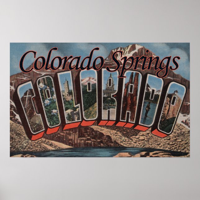 Poster Colorado Springs, Colorado - Scènes de grandes let (Devant)