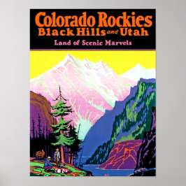 Poster Colorado vintage ~ Terre des merveilles Pittoresqu