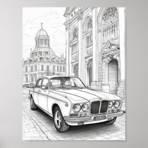 Poster Coloration adulte de voiture classique