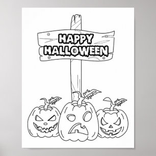 Poster Coloration Et Peinture Halloween