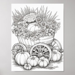 Poster Coloration pour adultes automne/automne