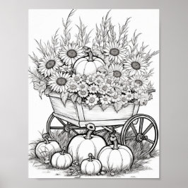 Poster Coloration pour adultes automne/automne