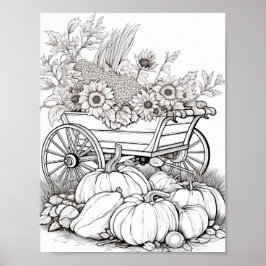 Poster Coloration pour adultes automne/automne