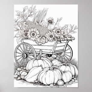 Poster Coloration pour adultes automne/automne