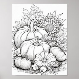 Poster Coloration pour adultes automne/automne