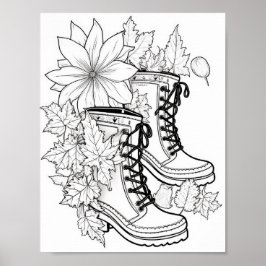 Poster Coloration pour adultes automne/automne