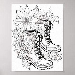 Poster Coloration pour adultes automne/automne