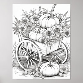 Poster Coloration pour adultes automne/automne